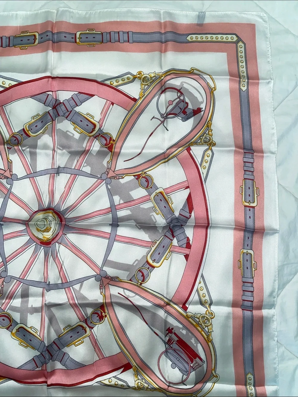 8 Other Reasons Silk -Feel Pink & White Printed Scarf - Designer Style NWT
